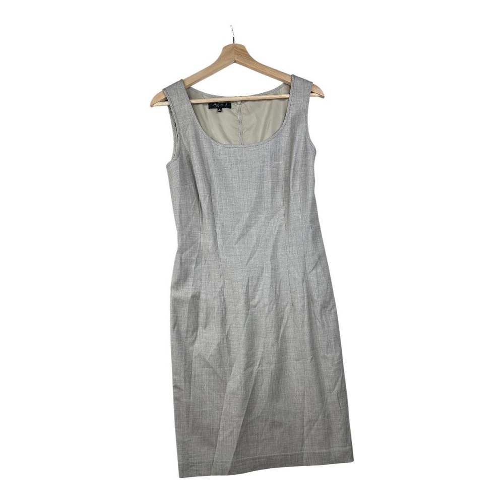 Lafayette 148 Virgin Wool Mica Melange Sleeveless Scoop Neck Dress size 6‎ Beige